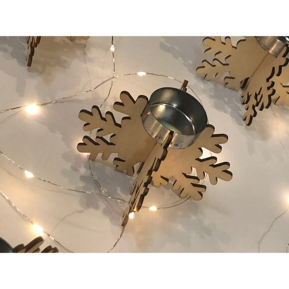 36 Christmas Holiday party Wedding favor table snowflake tealight candle holders - Picture 4 of 4